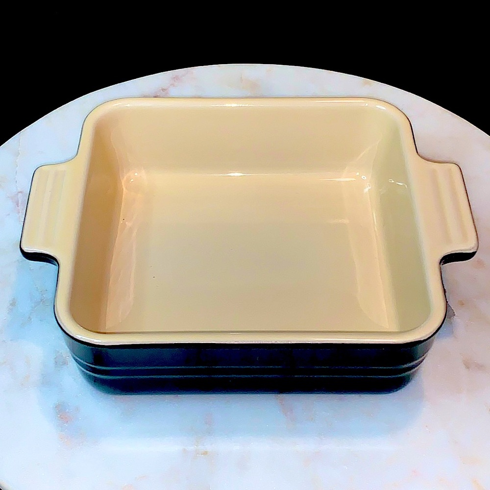 LE CREUSET POTERIE BLACK BAKING DISH STONEWARE 14 CM NEW